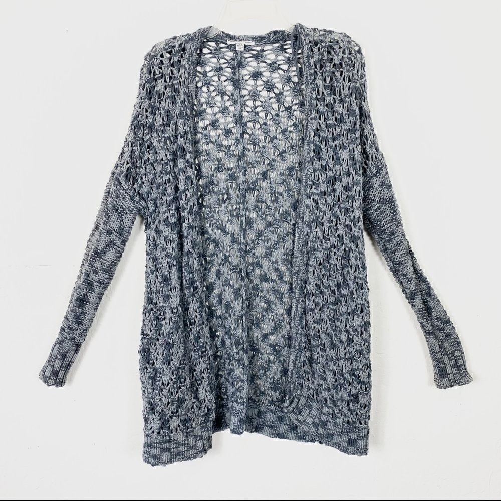 American Eagle Grey Open Knit Cardigan Sweater